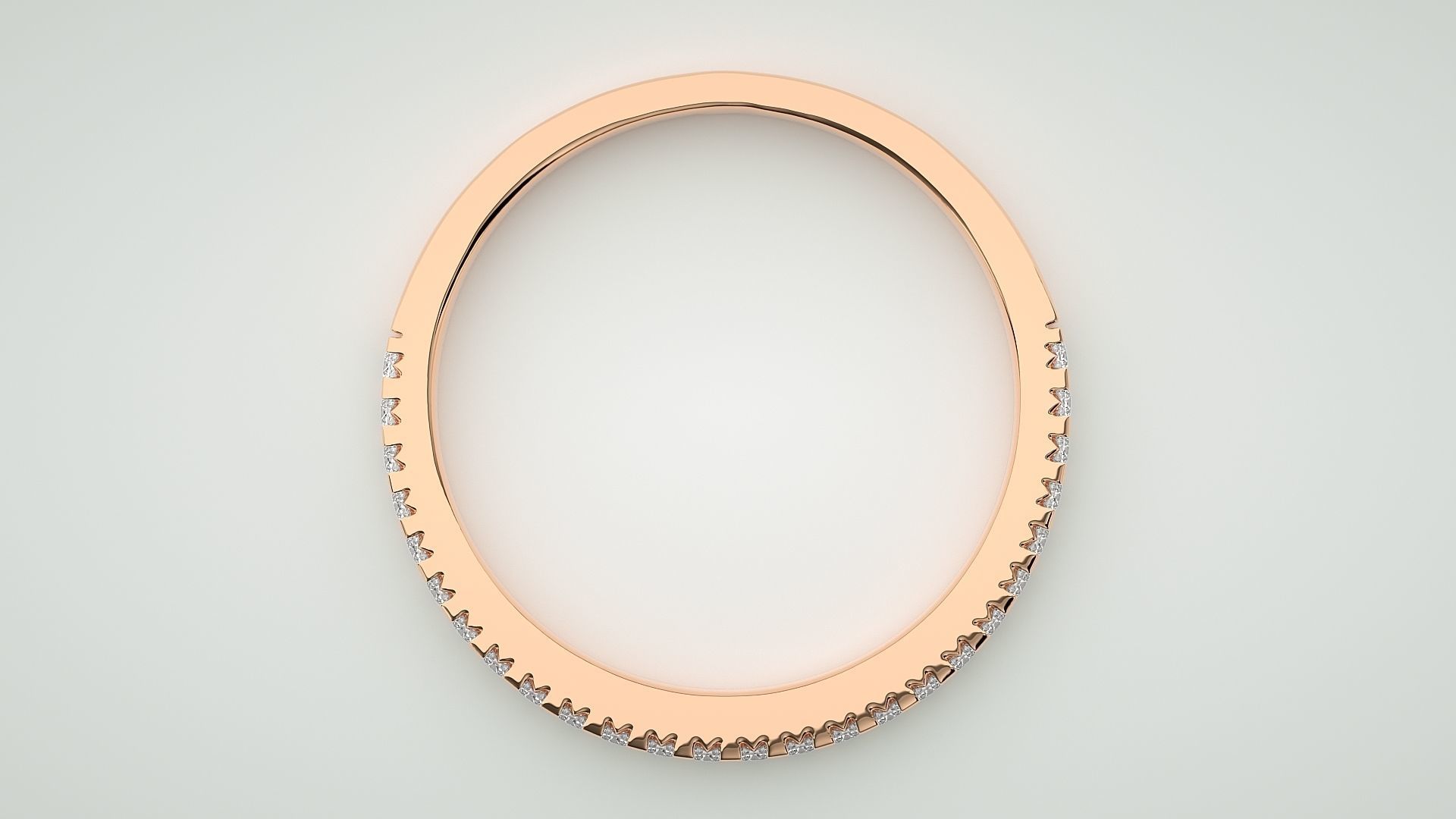 Eternity Band Diamond Ring 3dm stl render detail 3D print model_1