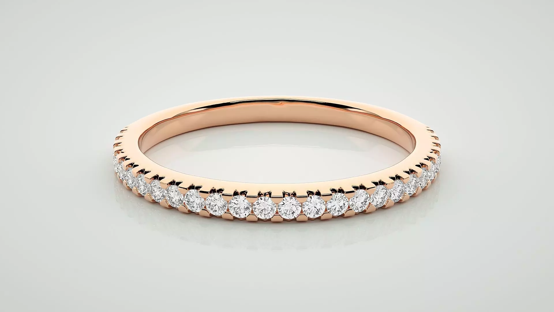 Eternity Band Diamond Ring 3dm stl render detail 3D print model_0