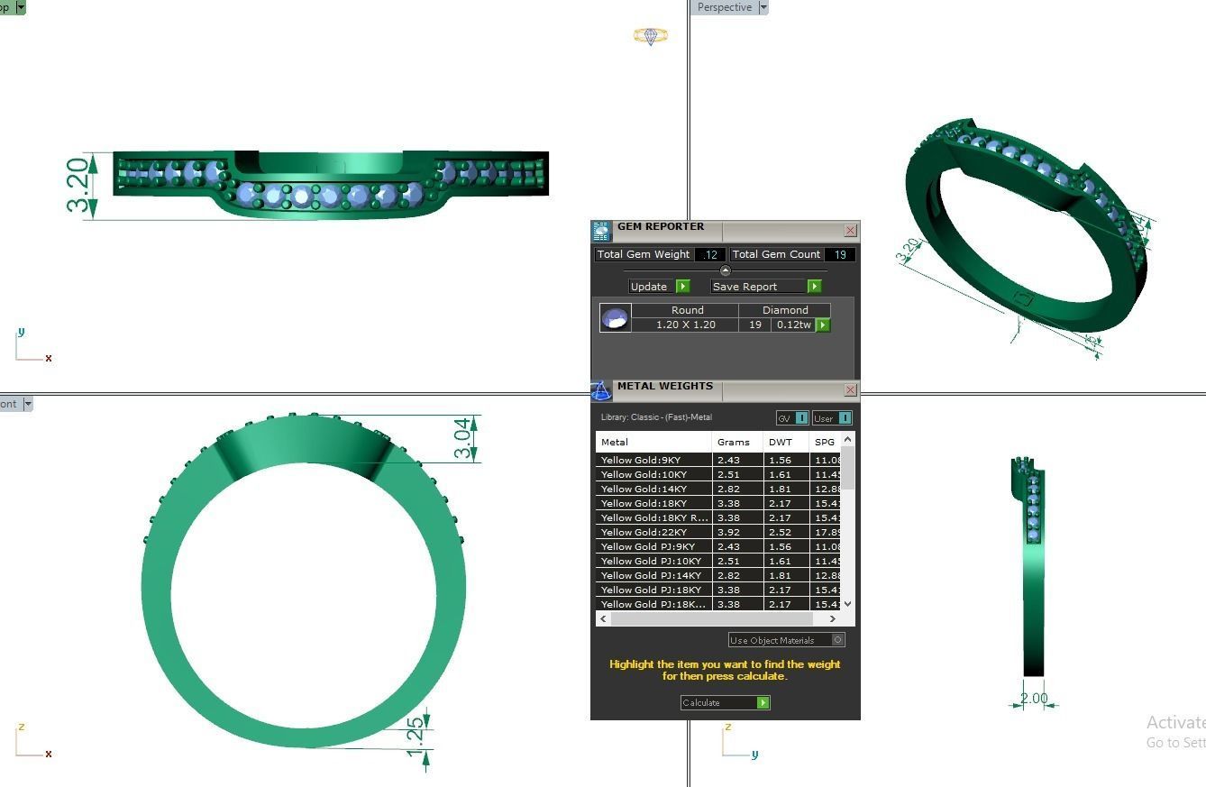 Eternity Band Diamond Ring 3dm stl render detail 3D print model_3