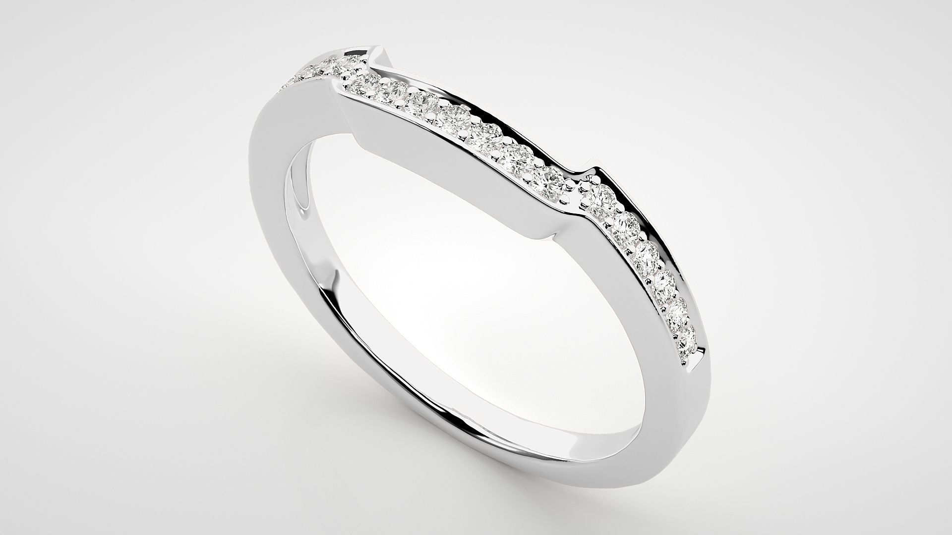 Eternity Band Diamond Ring 3dm stl render detail 3D print model_6