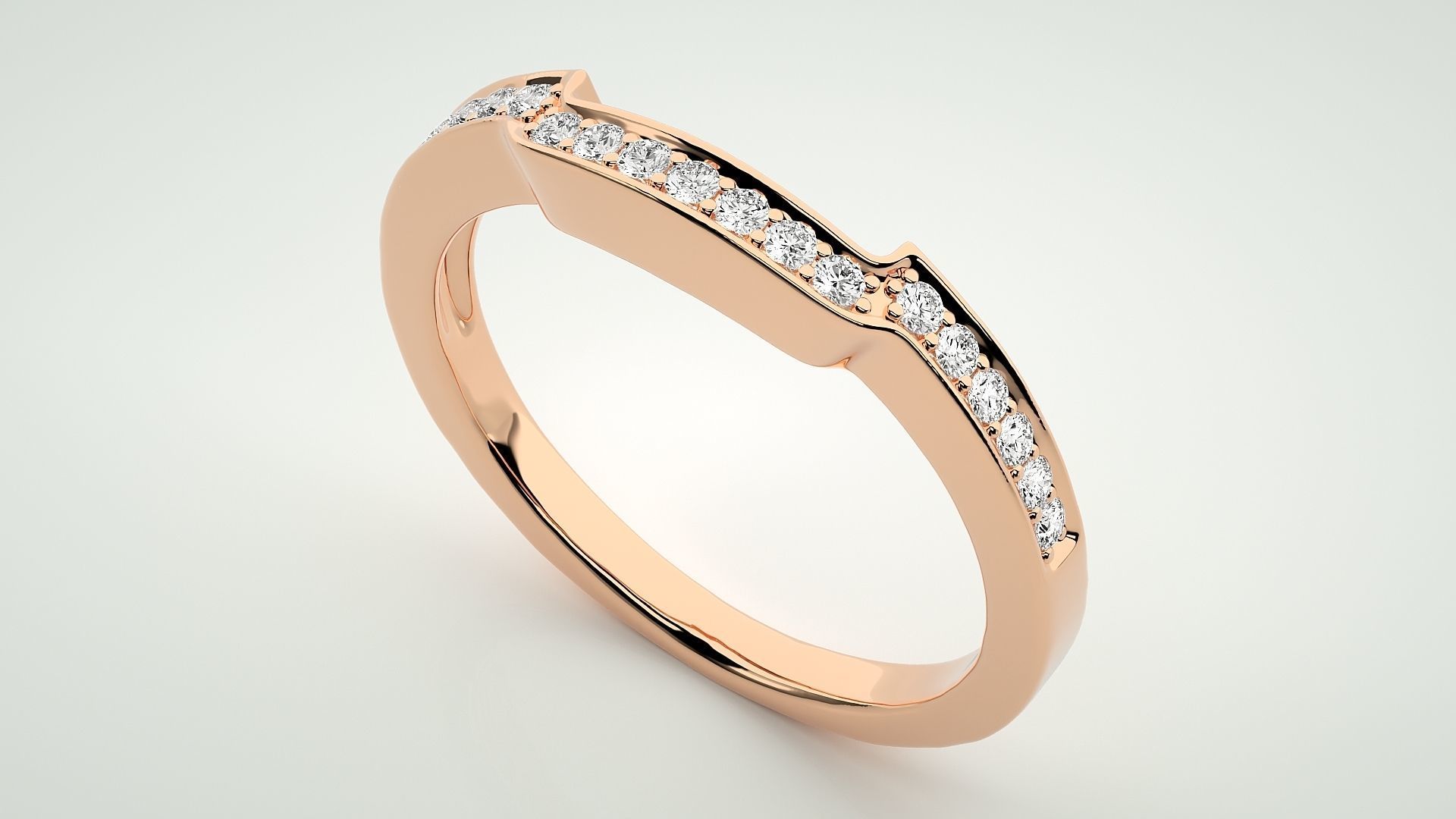 Eternity Band Diamond Ring 3dm stl render detail 3D print model_2