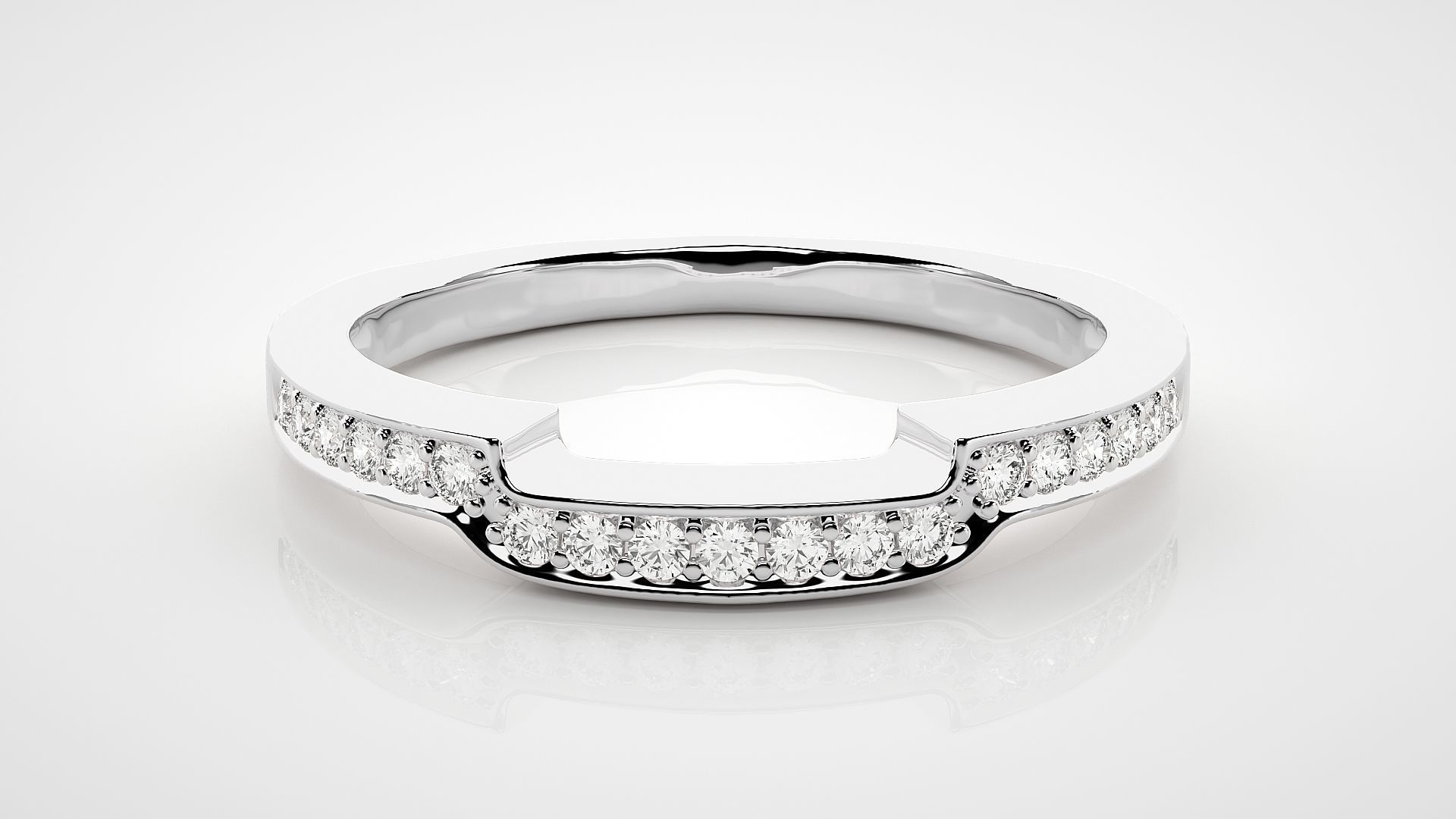 Eternity Band Diamond Ring 3dm stl render detail 3D print model_4