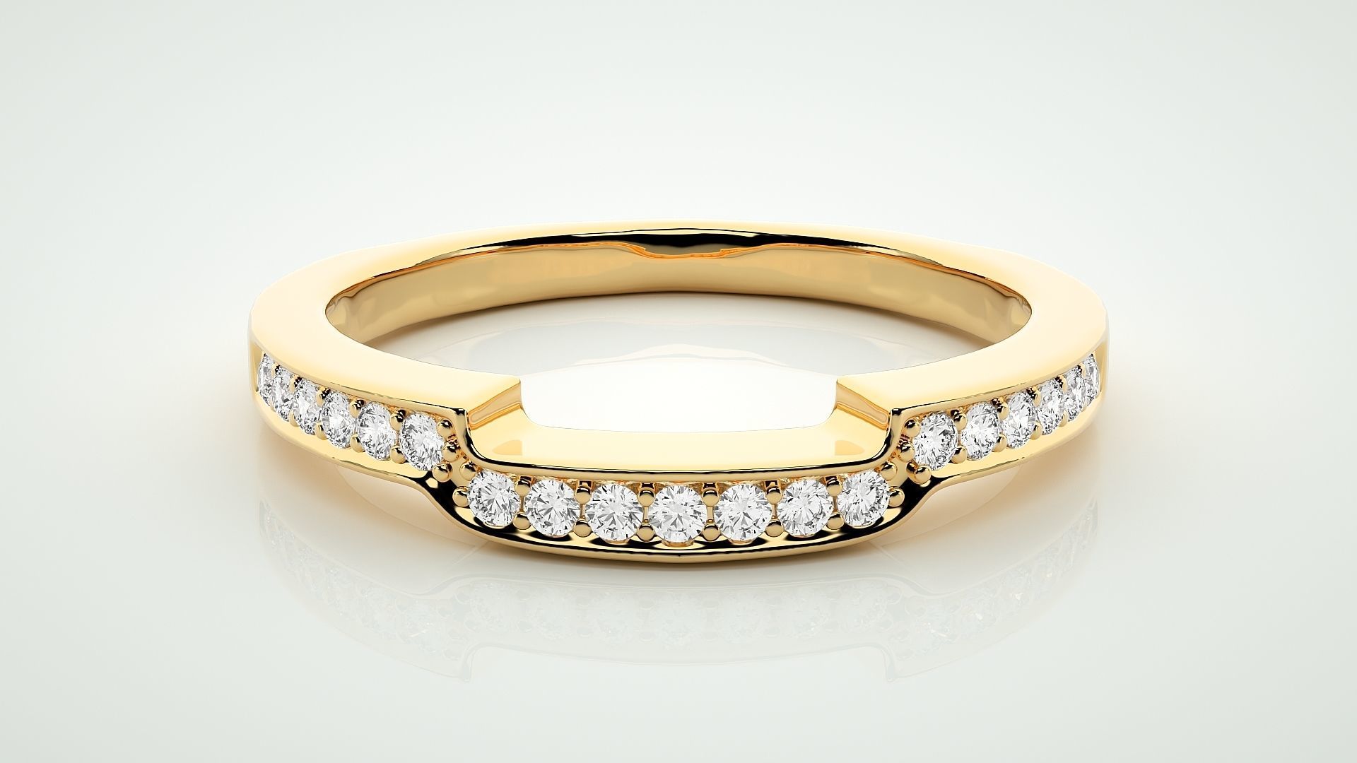 Eternity Band Diamond Ring 3dm stl render detail 3D print model_7