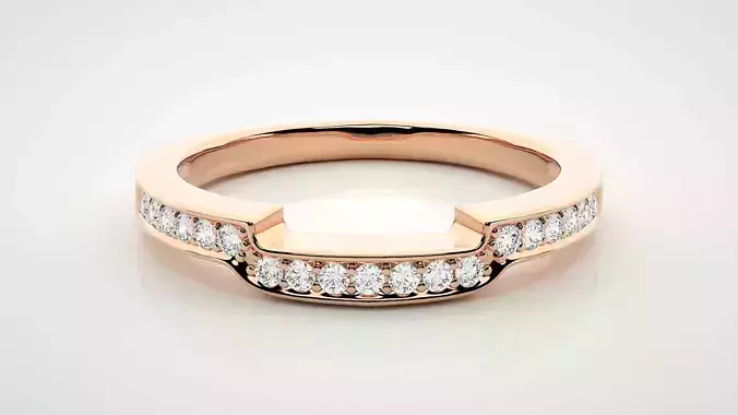 Eternity Band Diamond Ring 3dm stl render detail