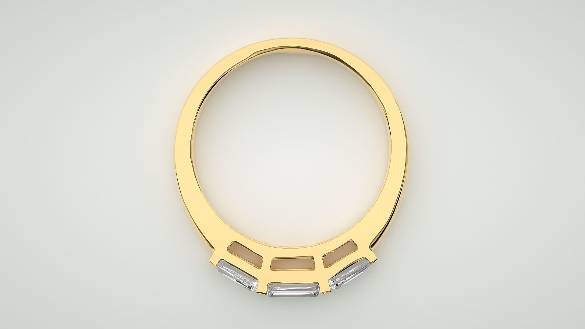 Baguette Eternity Band Diamond Ring 3dm stl render detail 3D print model_8