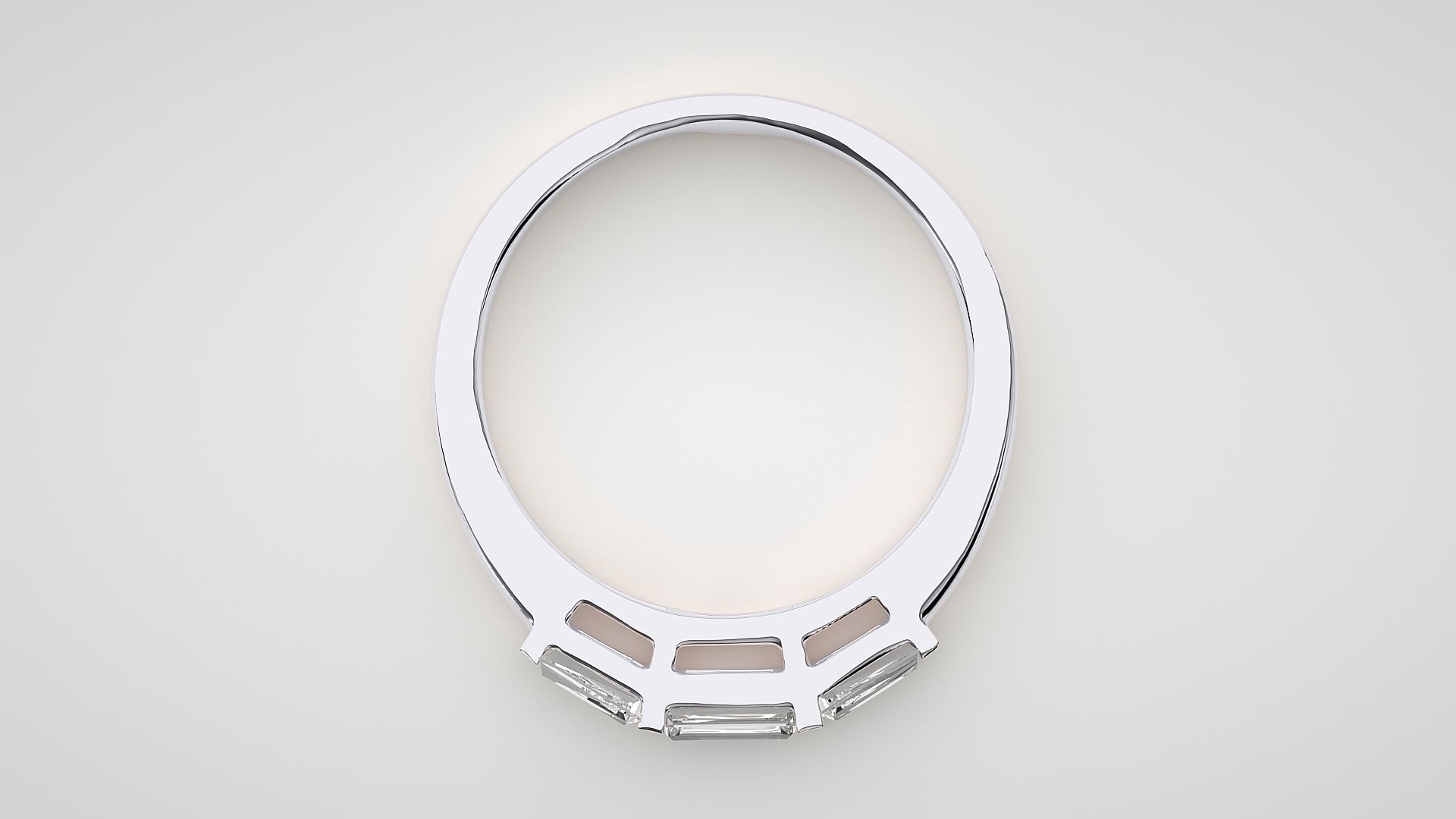 Baguette Eternity Band Diamond Ring 3dm stl render detail 3D print model_5