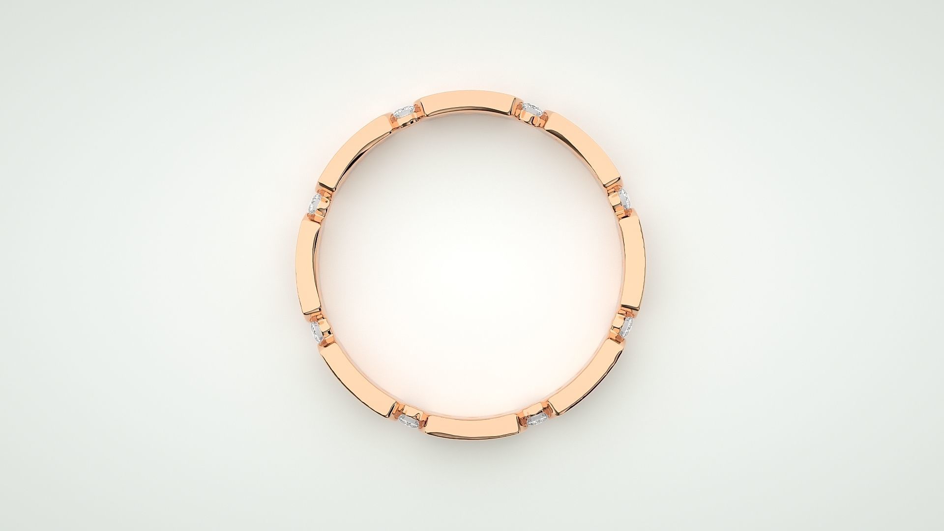 Eternity Band Diamond Ring 3dm stl render detail 3D print model_1