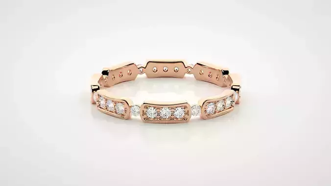 Eternity Band Diamond Ring 3dm stl render detail