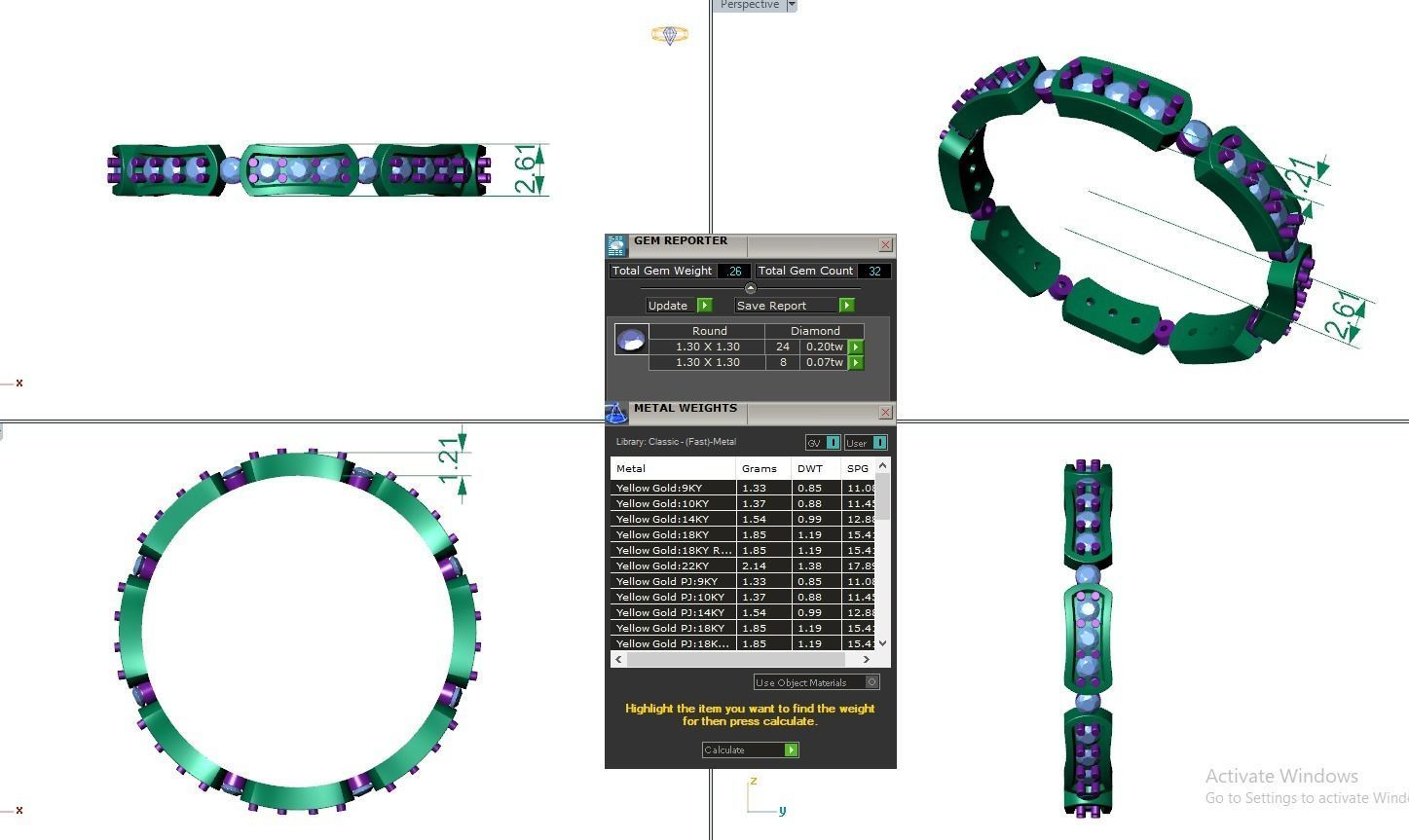 Eternity Band Diamond Ring 3dm stl render detail 3D print model_3