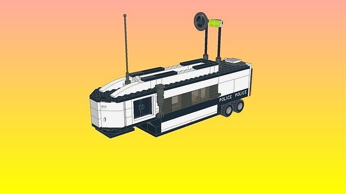 Lego Police Trailer Model 128 3D model