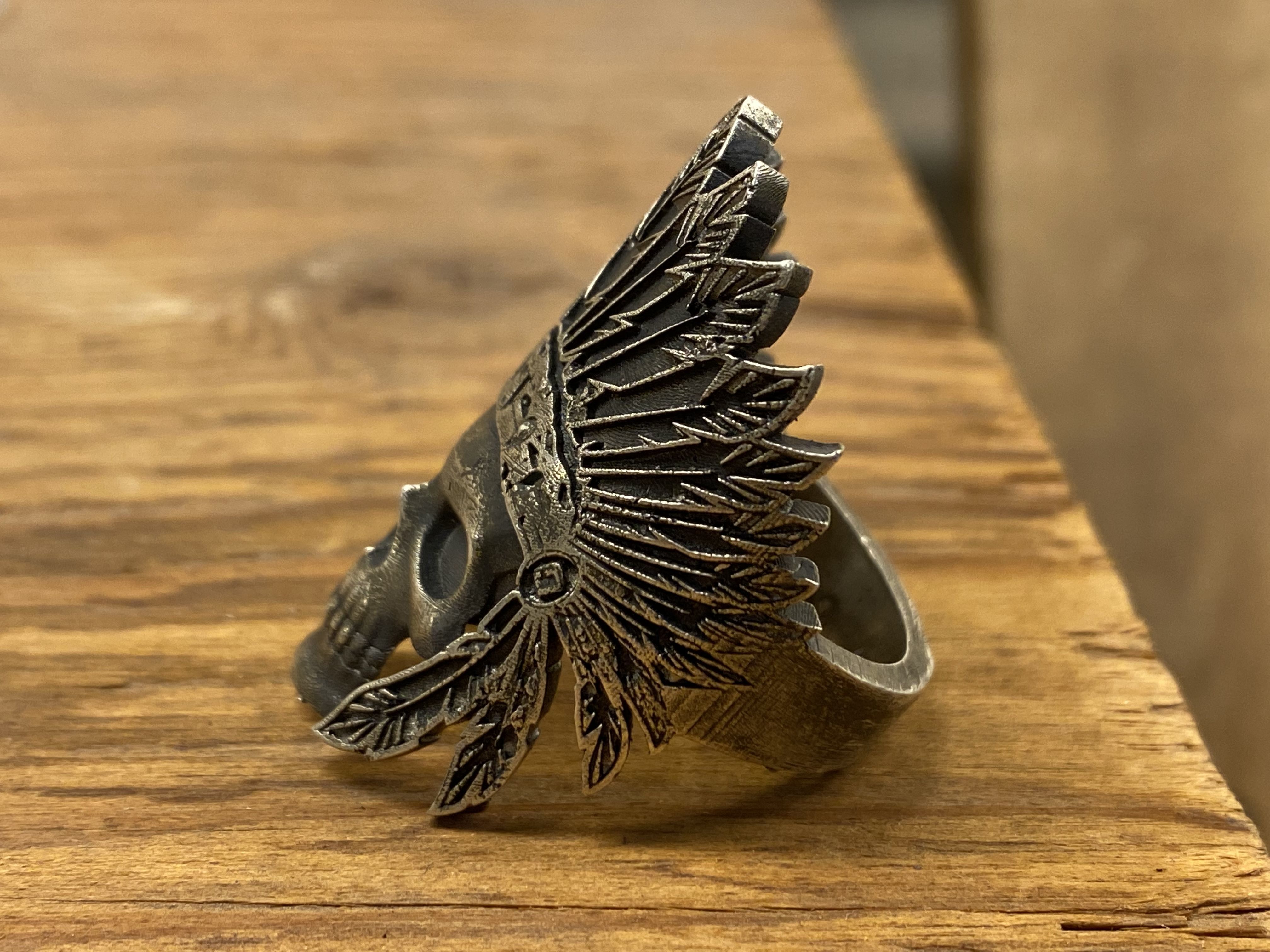 Skull native ring  3D print model_1
