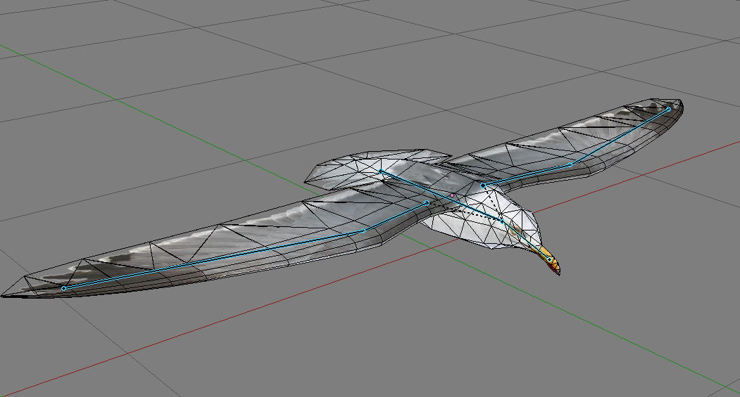 Low poly animated seagull Low-poly 3D model_6