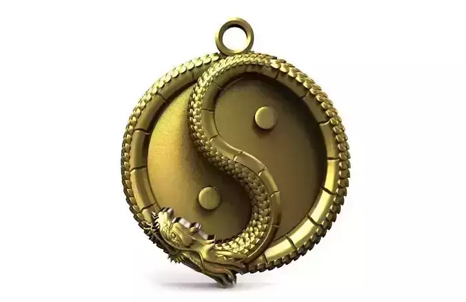 Yin yang dragon pendant