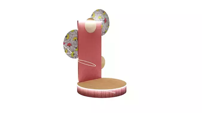 3D elegant oriental vertical expositor podium product placement Low-poly 3D model