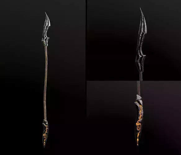 Weapon Spear PBR low-poly game ready