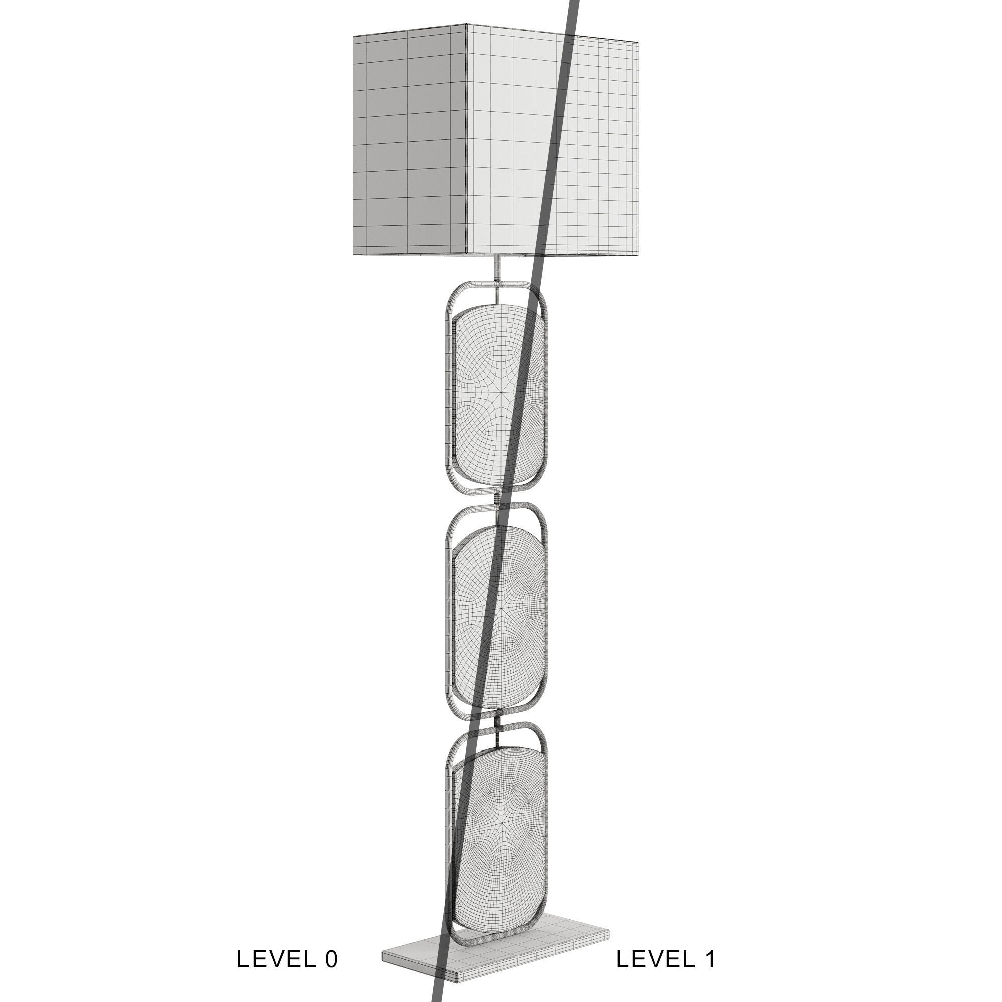 Esther Floor Lamp Low-poly 3D model_3