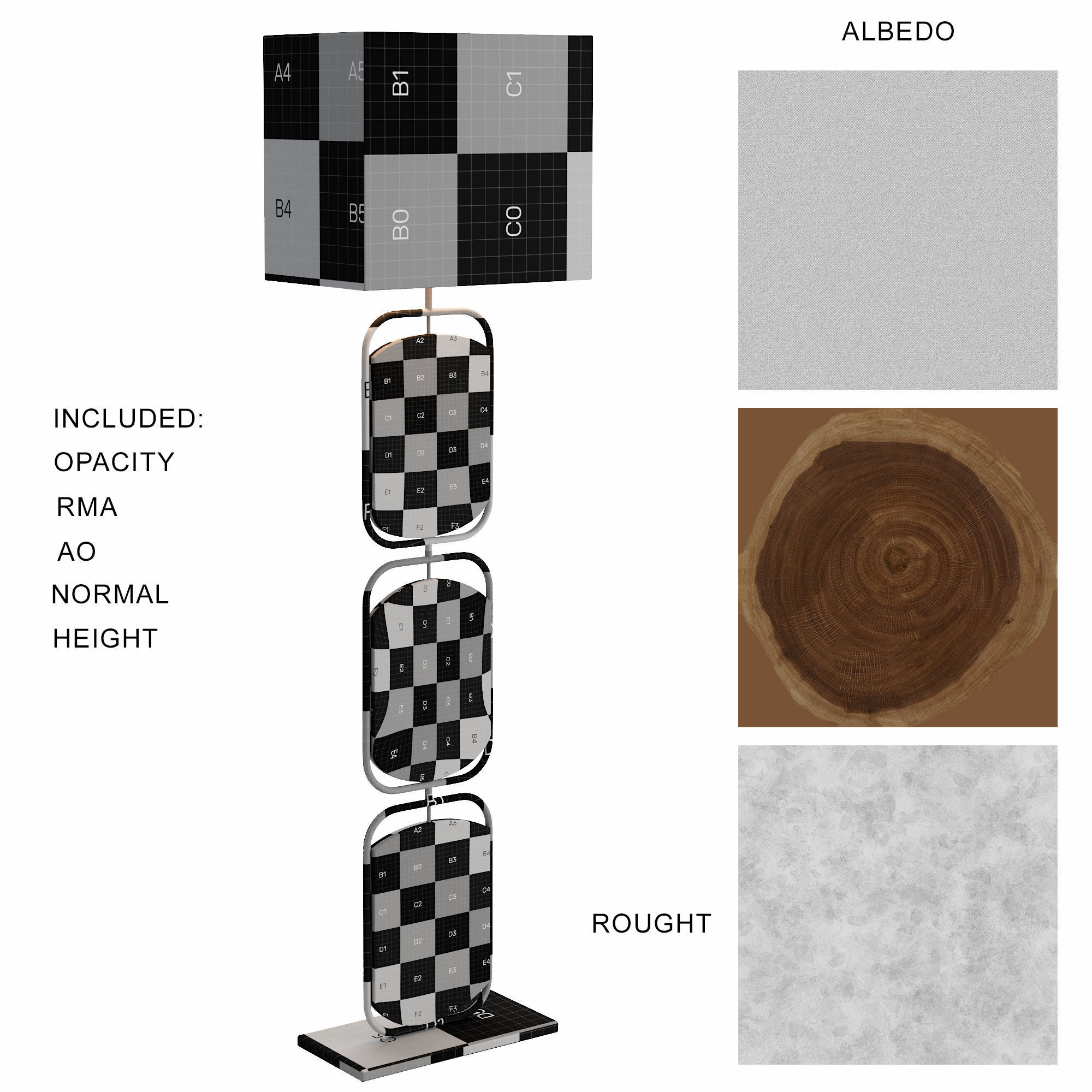 Esther Floor Lamp Low-poly 3D model_1