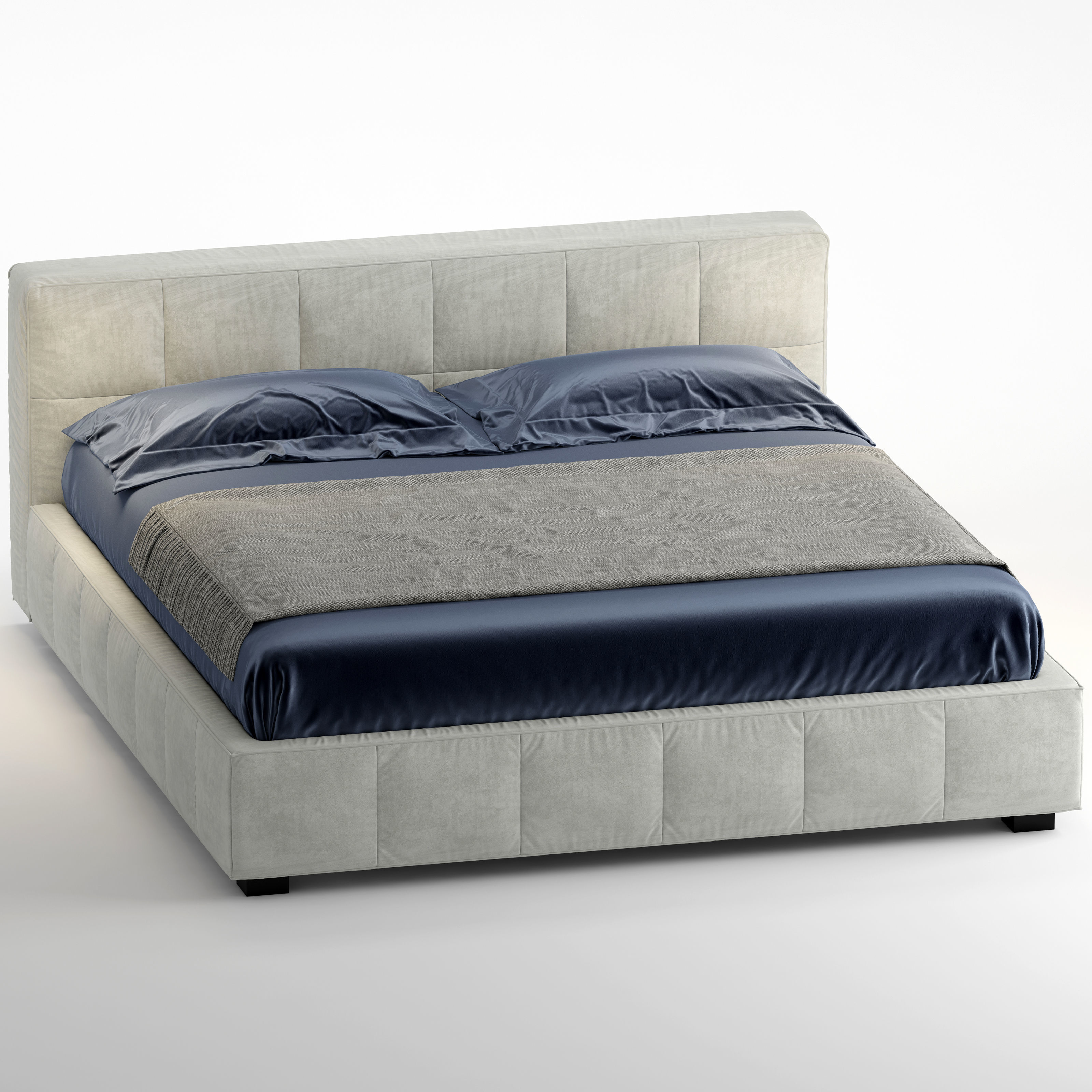 Bside square bed 3D model_1