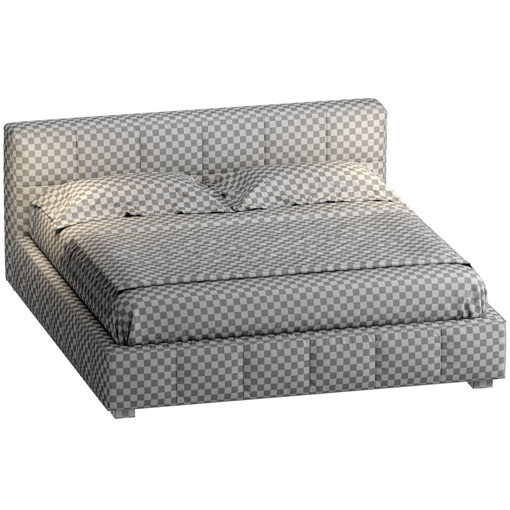 Bside square bed 3D model_2