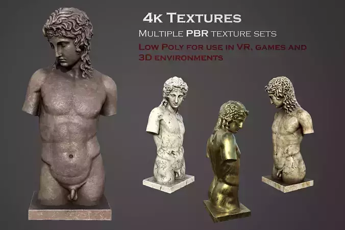 Eros of Centocelle  Low-poly 3D model
