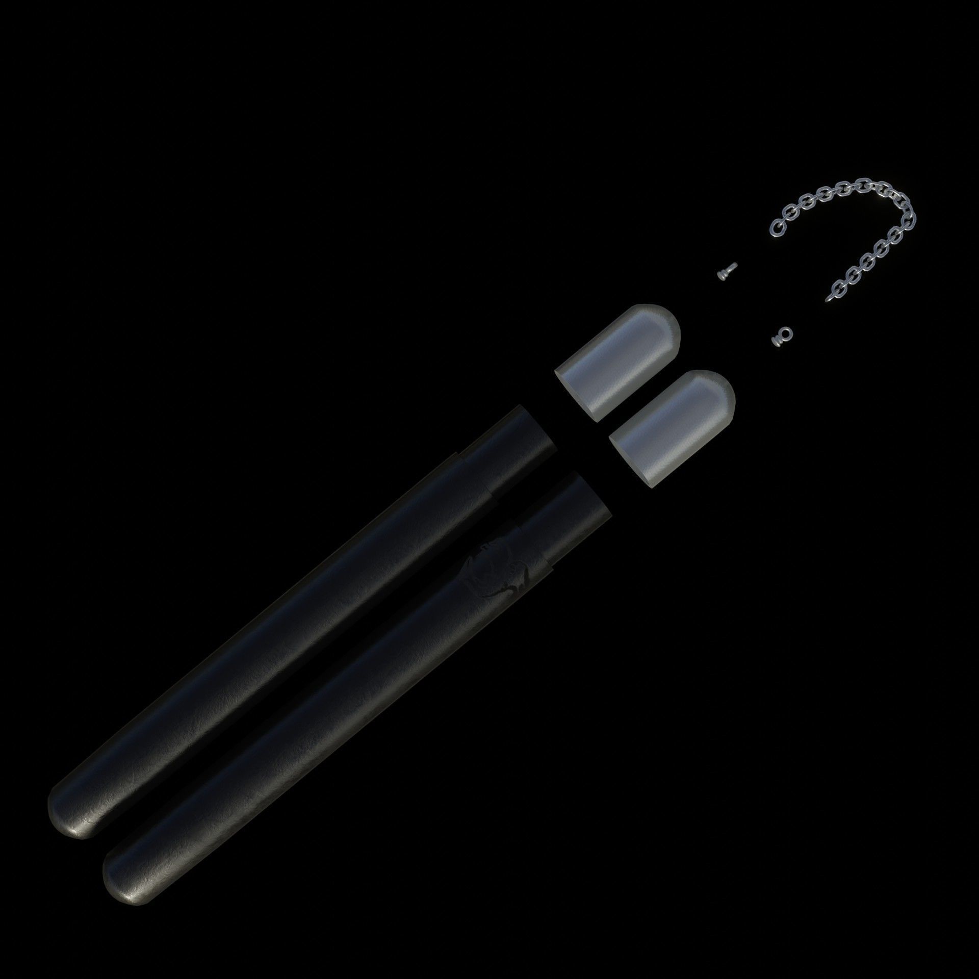 Nunchucks two metal tweezers 3D print model_5