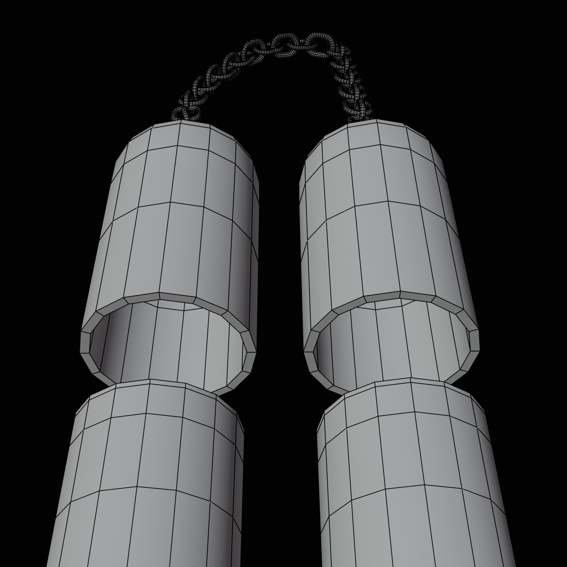 Nunchucks two metal tweezers 3D print model_14