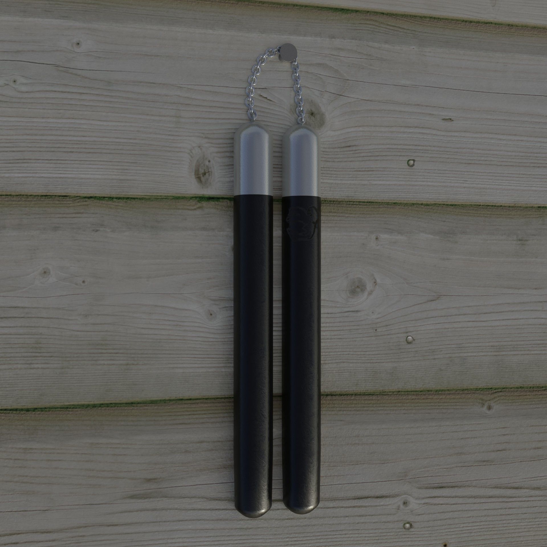 Nunchucks two metal tweezers 3D print model_4