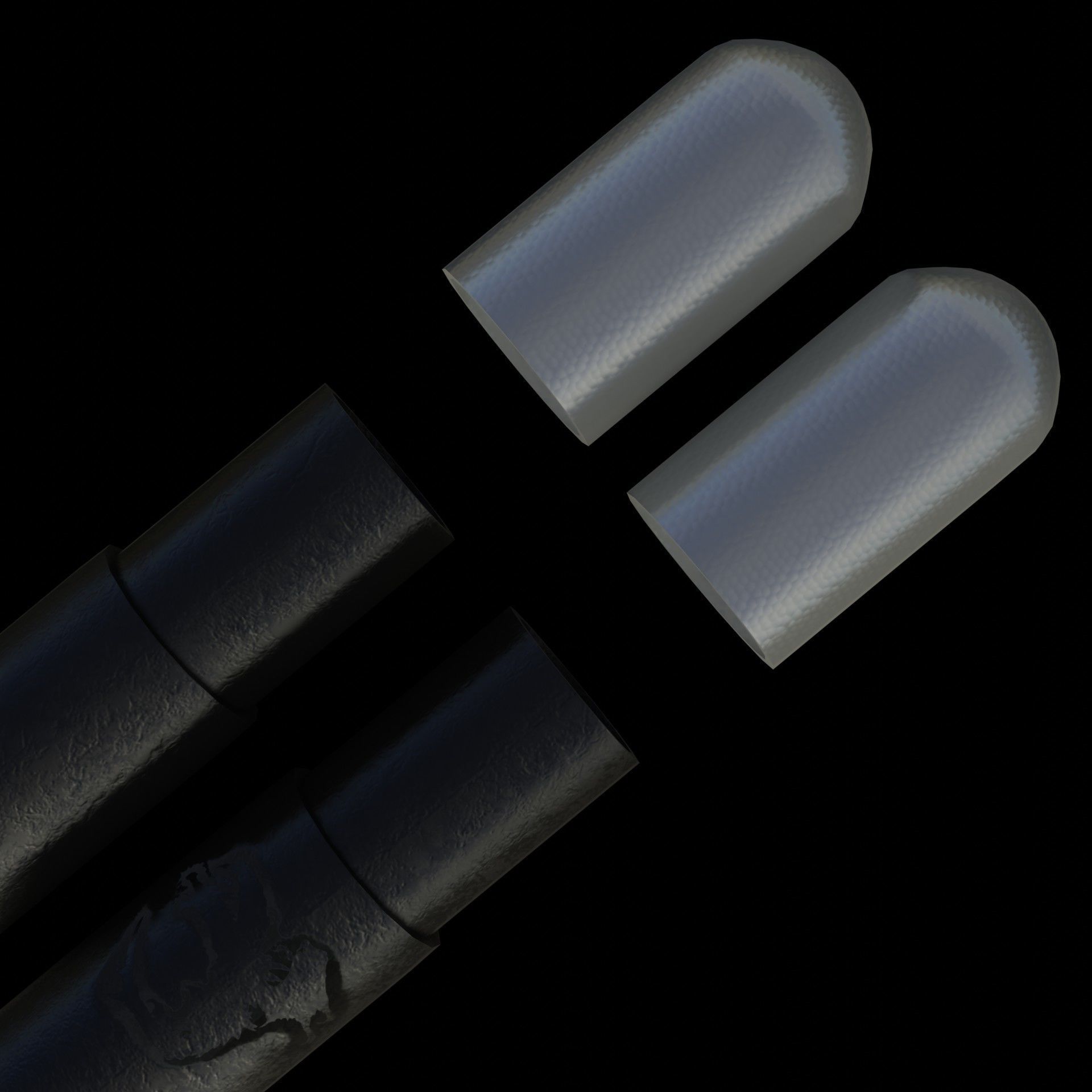 Nunchucks two metal tweezers 3D print model_7