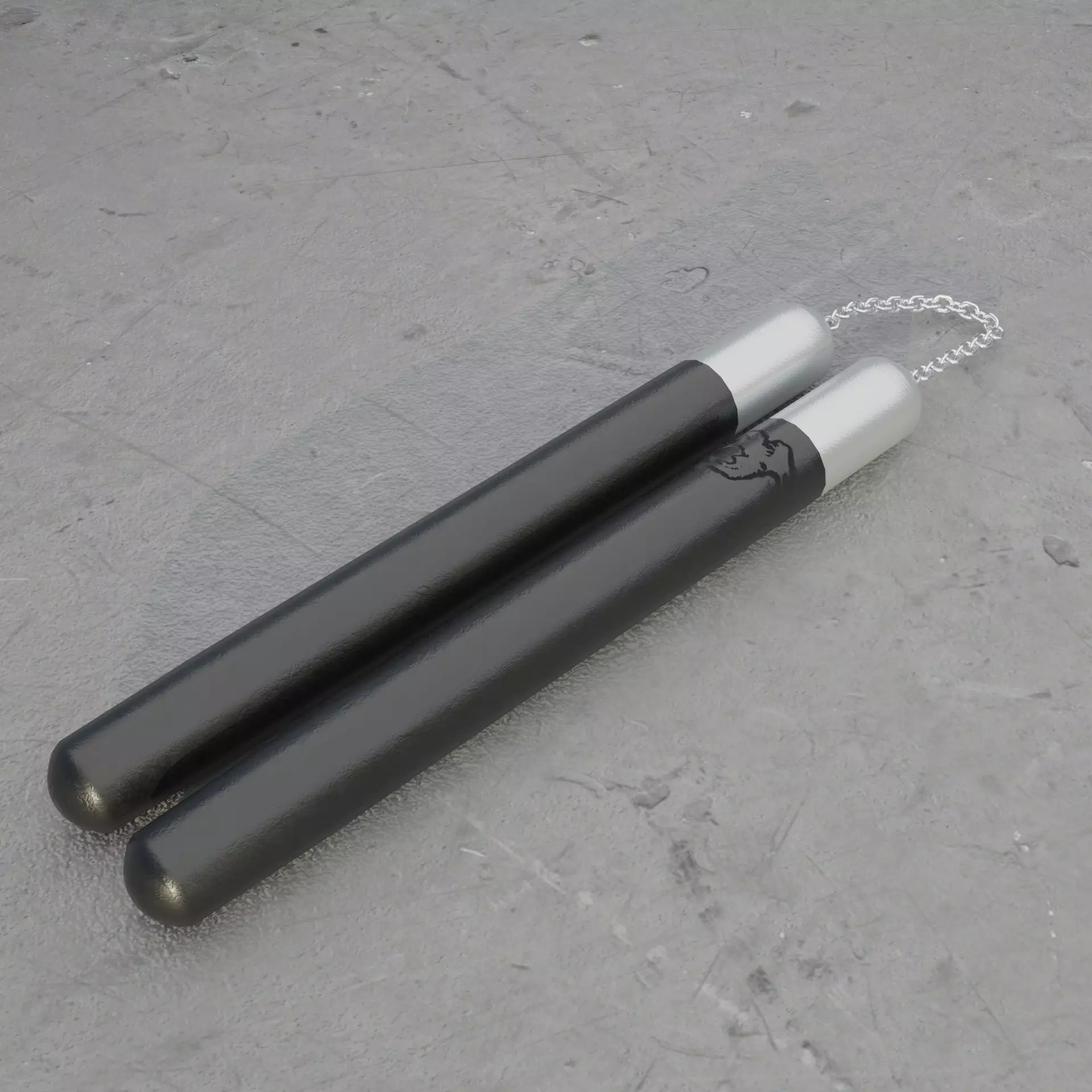 Nunchucks two metal tweezers 3D print model_0