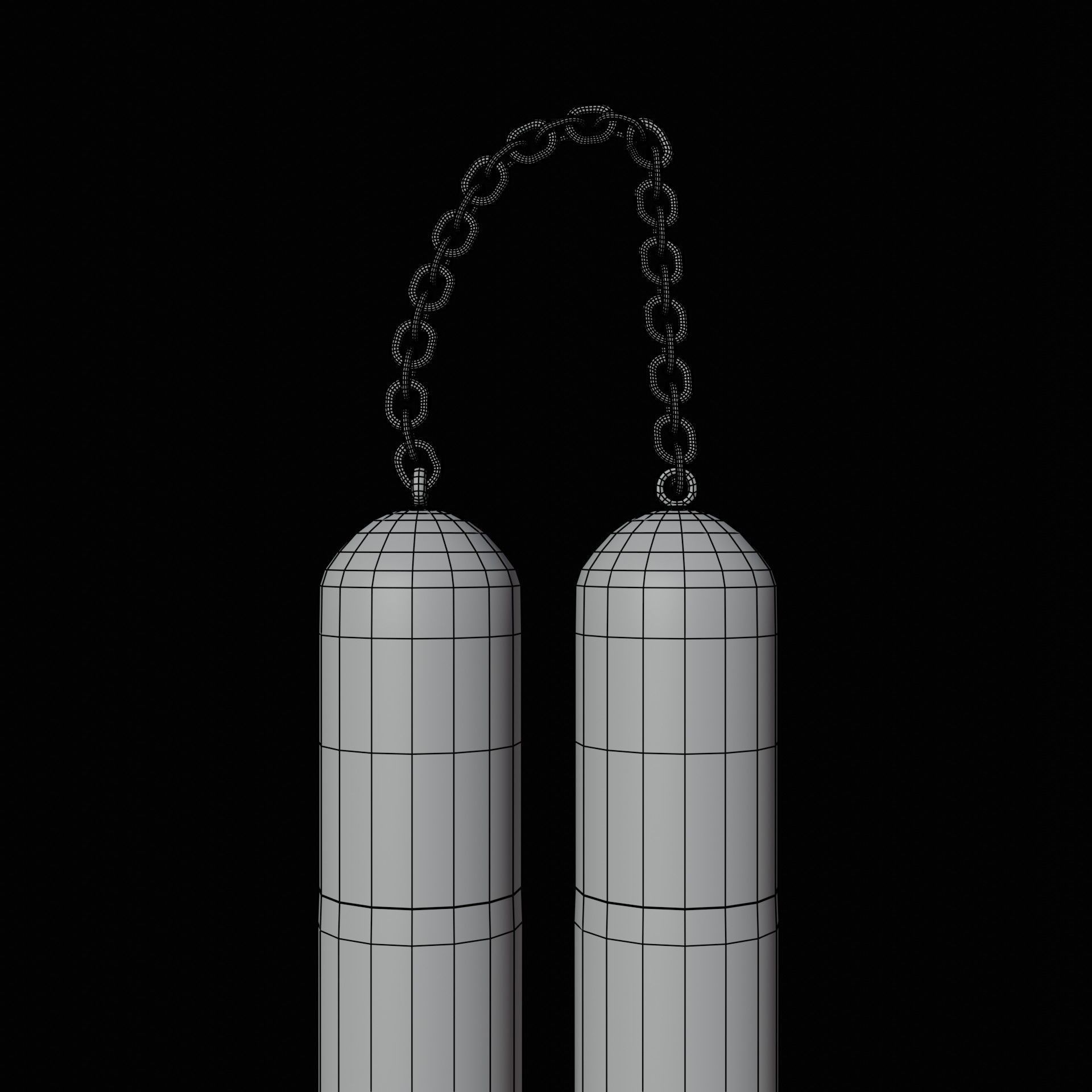 Nunchucks two metal tweezers 3D print model_11