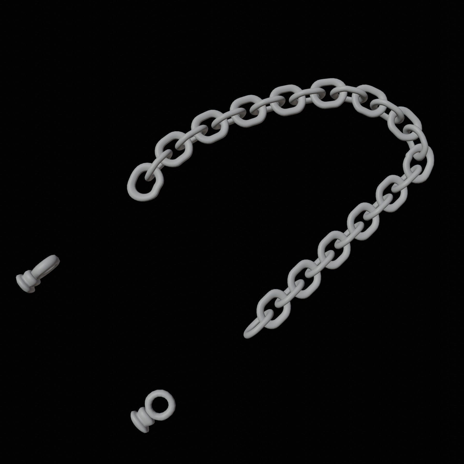 Nunchucks two metal tweezers 3D print model_6