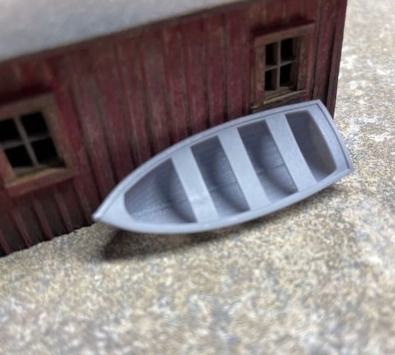 Printable HO Scale Row Boat 3D print model