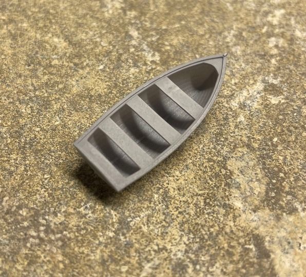 Printable HO Scale Row Boat 3D print model_1