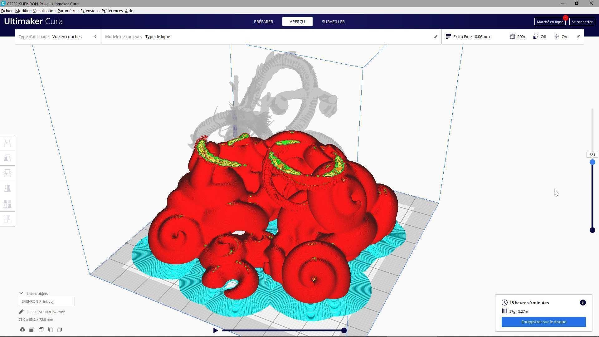 Shenron fron Dragon Ball - 3D print Model 3D print model_22