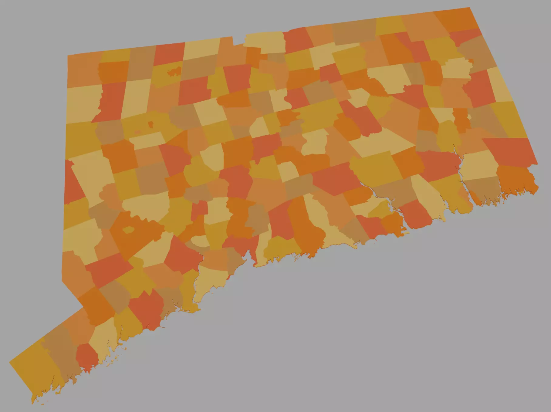Connecticut HD Outline 3D model