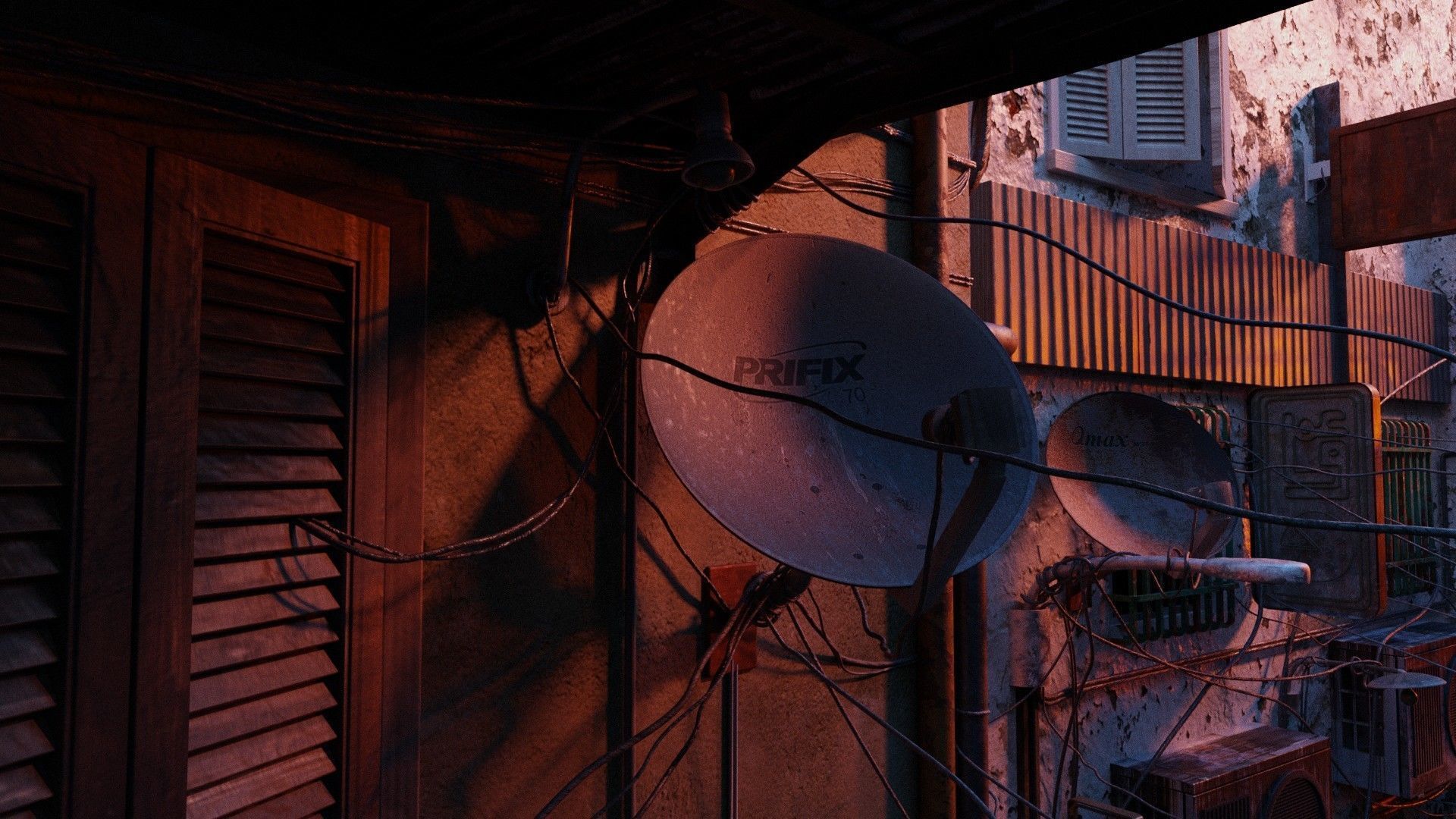 Cairo City Cyberpunk Streets - Animated Neon Signs - Day - Night 3D ...