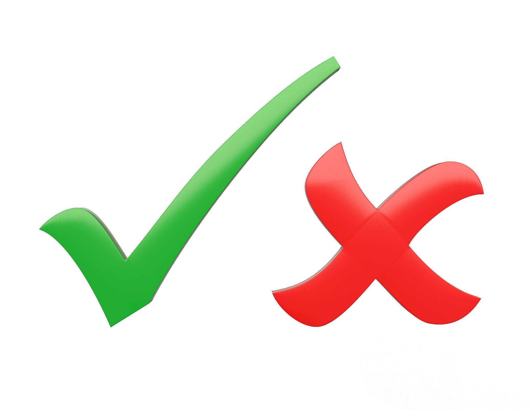 Check Mark and Cross Mark Low-poly 3D model_1