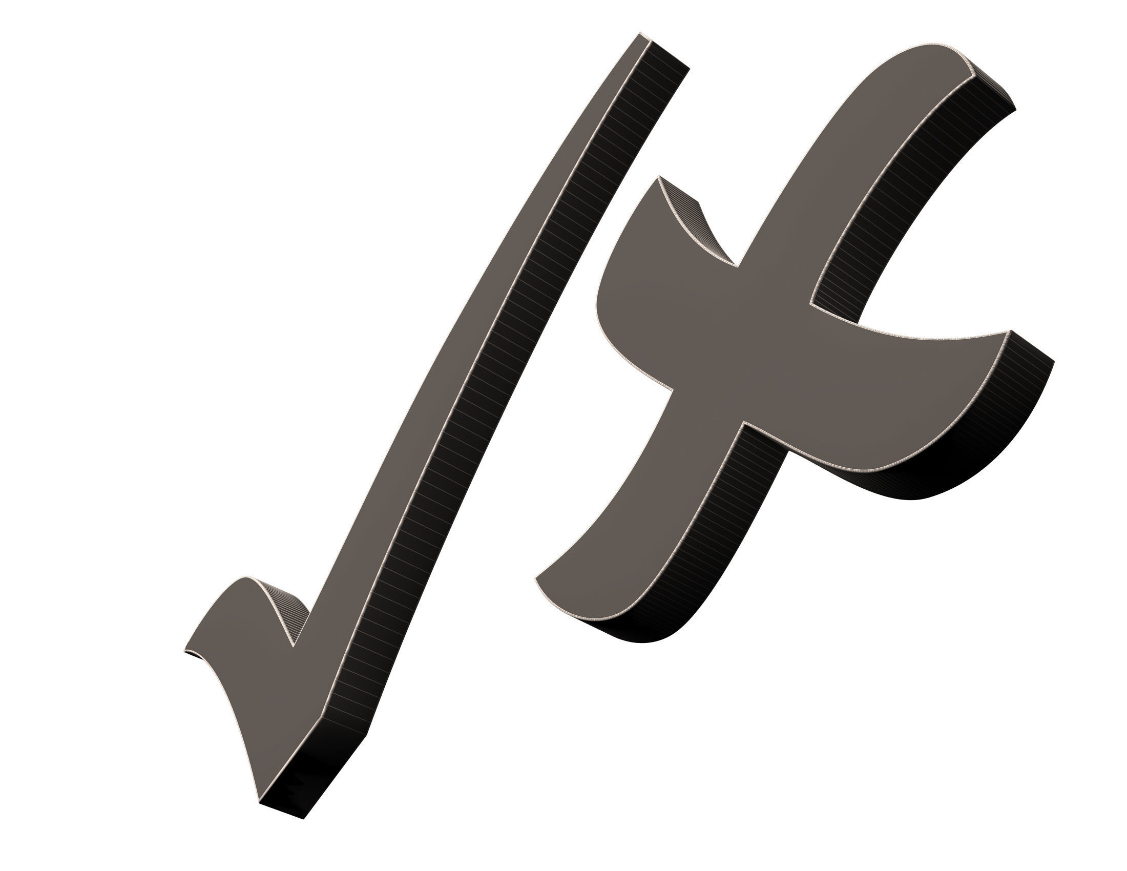 Check Mark and Cross Mark Low-poly 3D model_9