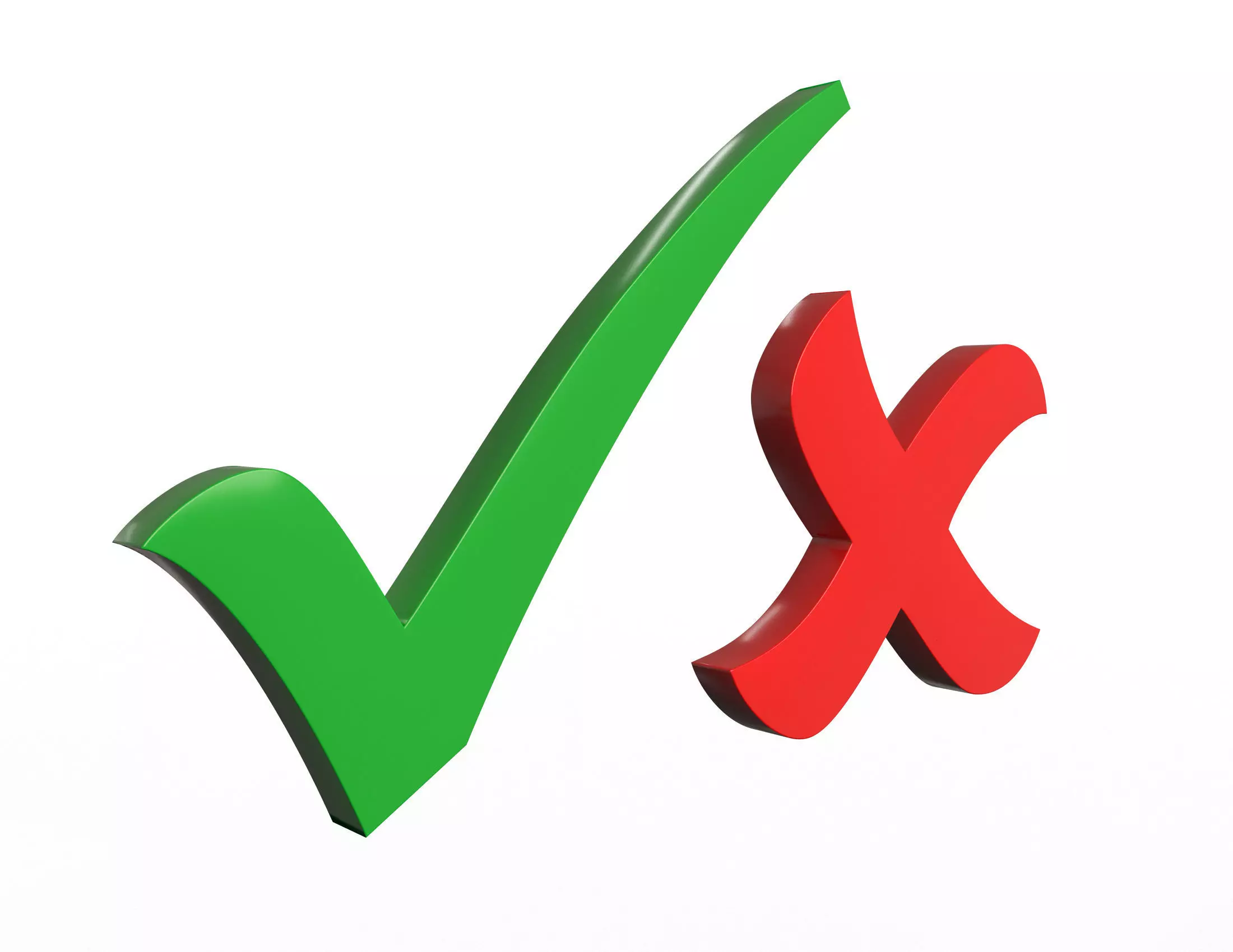 Check Mark and Cross Mark Low-poly 3D model_0