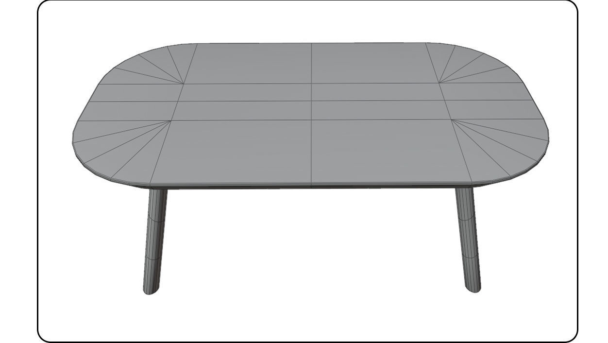 Coffee Table light Oak wood PBR 3dmodel Low-poly 3D model_11