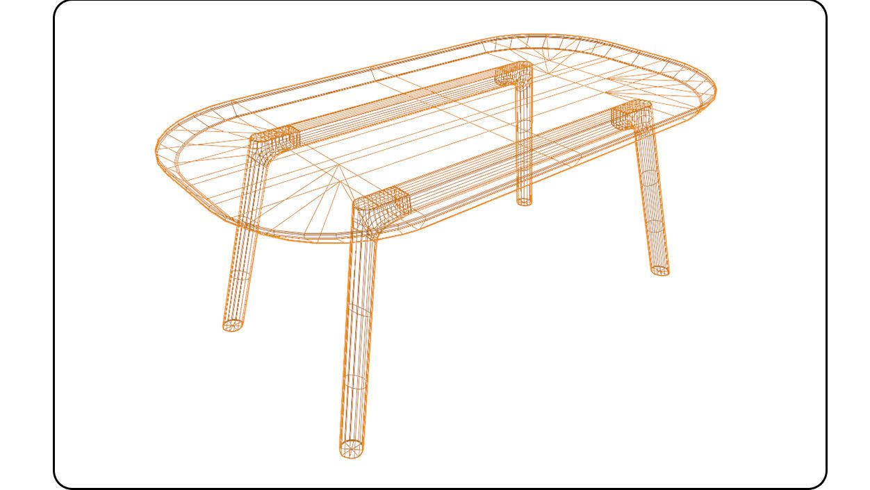 Coffee Table light Oak wood PBR 3dmodel Low-poly 3D model_14