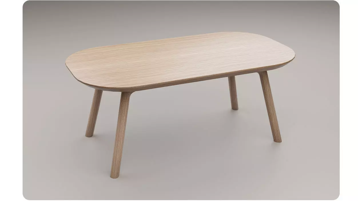 Coffee Table light Oak wood PBR 3dmodel Low-poly 3D model_0