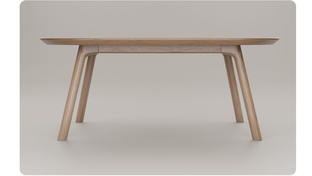 Coffee Table light Oak wood PBR 3dmodel Low-poly 3D model_4