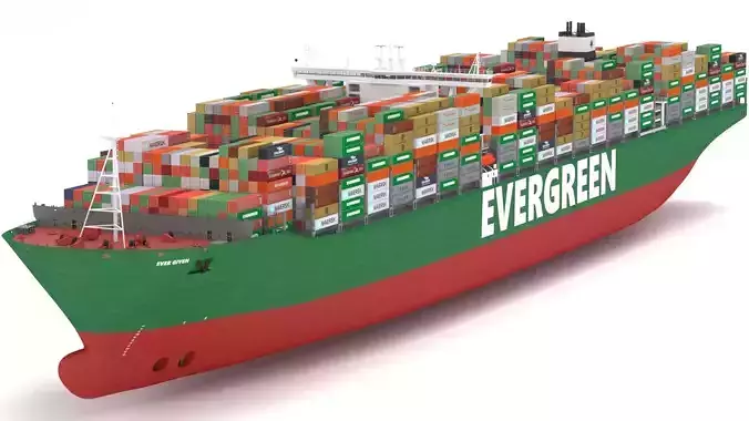 Ever Given Evergreen Container Cargo Ship