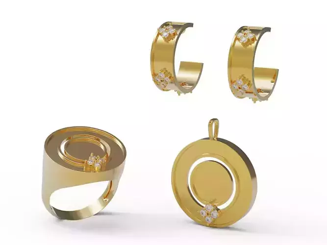 Coin Collection rose gold circle pendant with diamonds