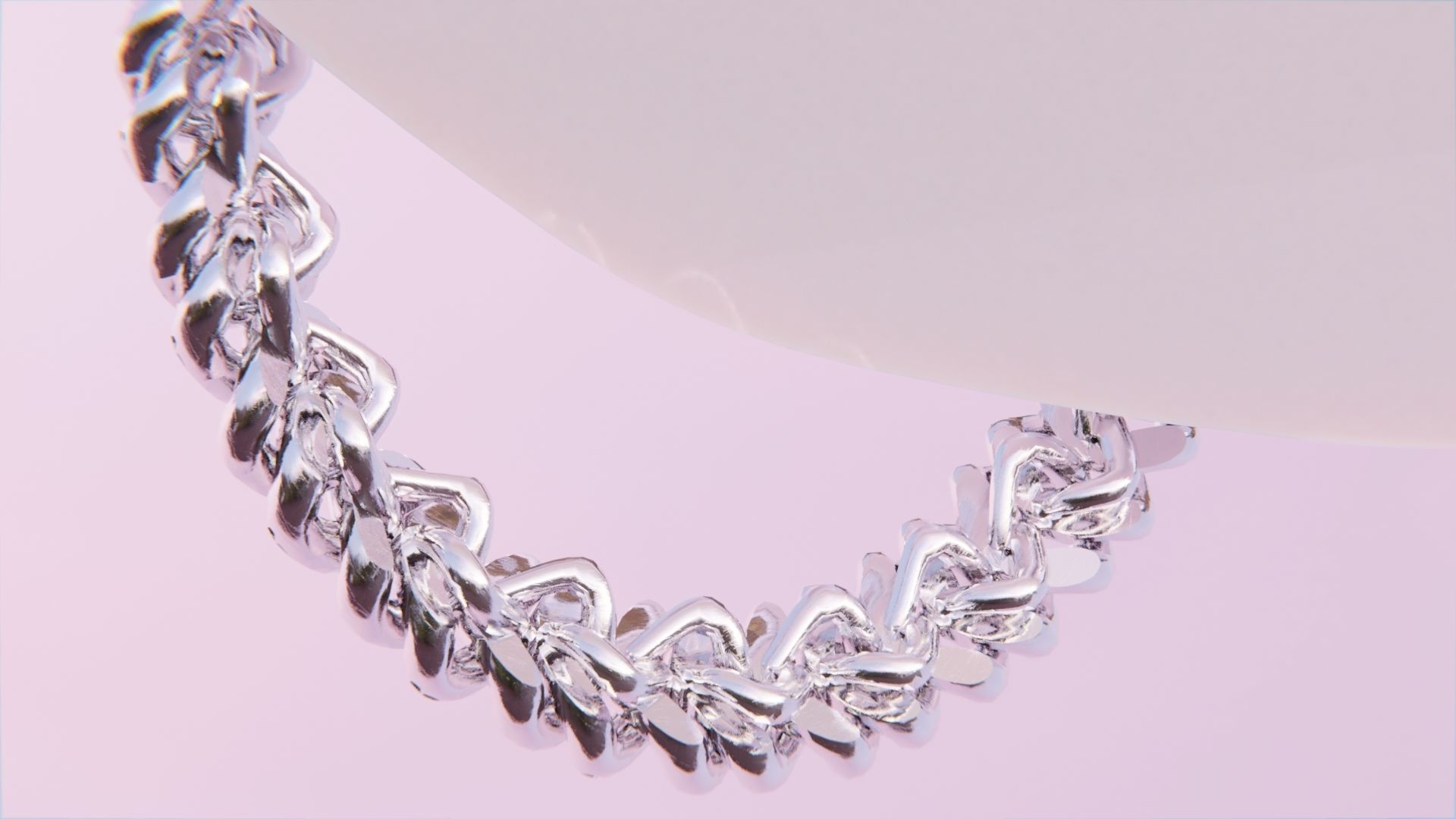 Interlocking Diamond Link Chain Low-poly 3D model_6