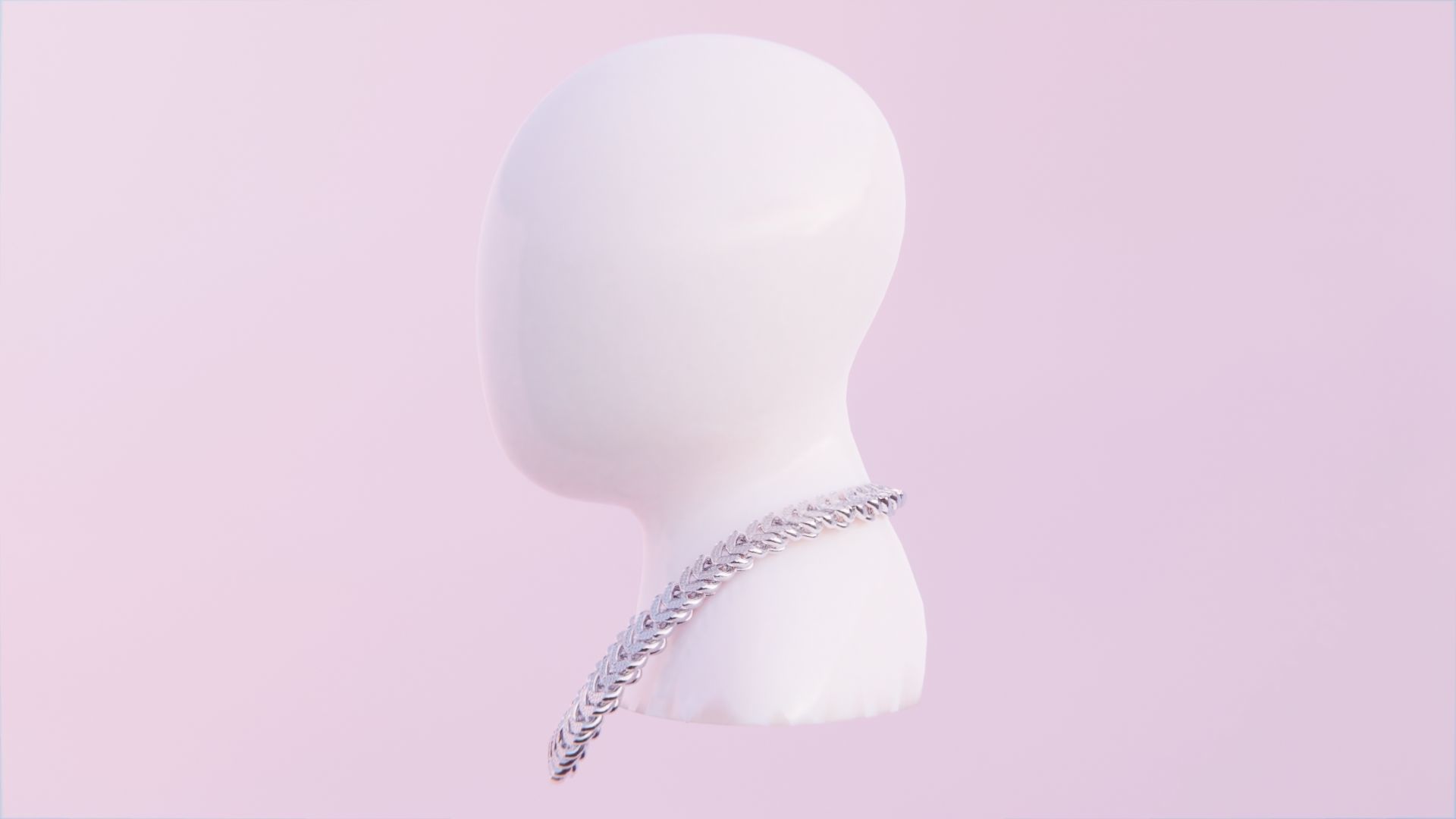 Interlocking Diamond Link Chain Low-poly 3D model_5
