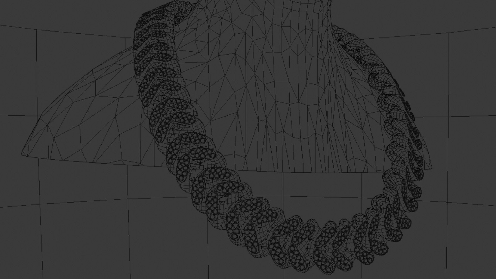 Interlocking Diamond Link Chain Low-poly 3D model_8
