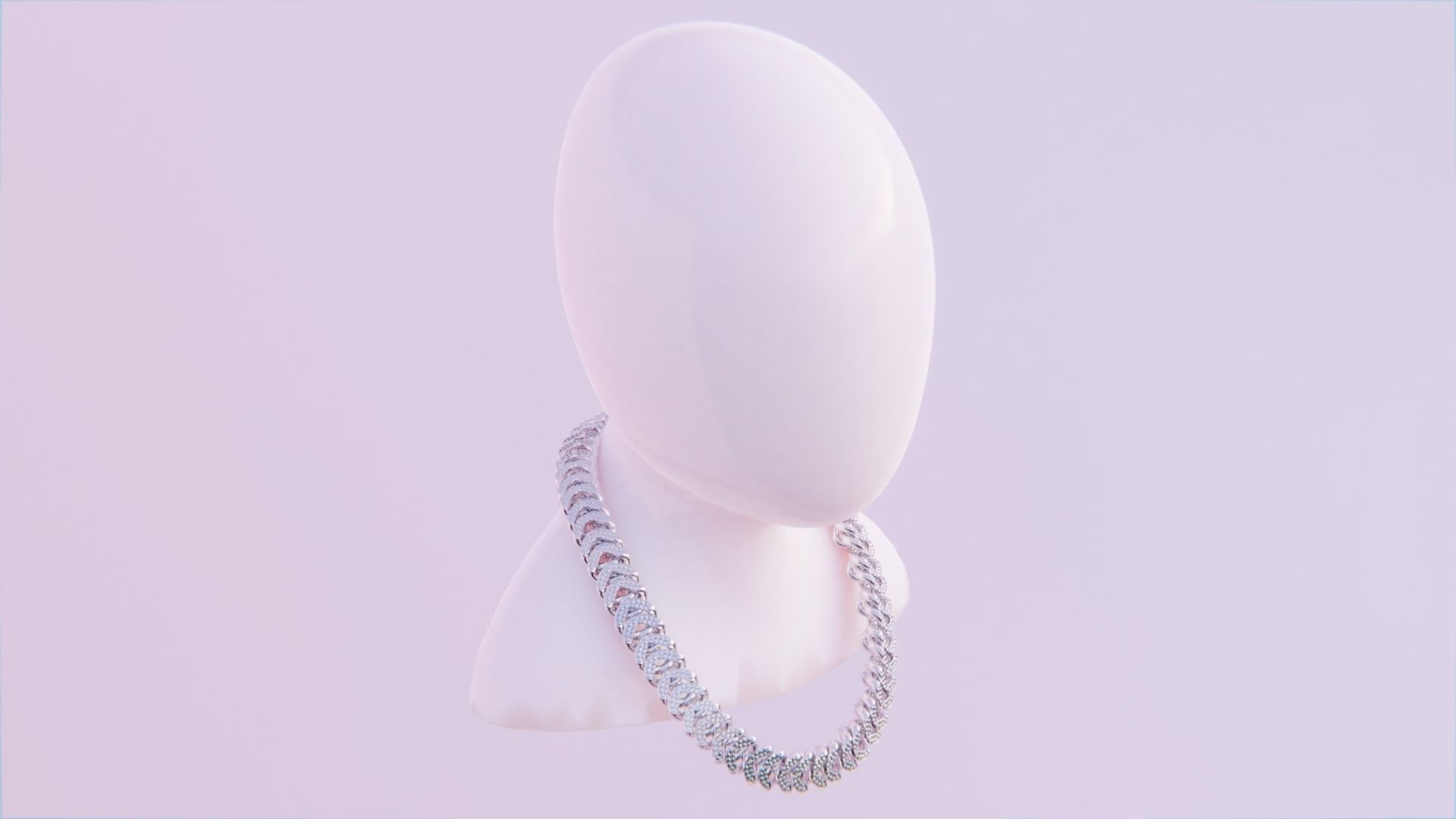 Interlocking Diamond Link Chain Low-poly 3D model_2