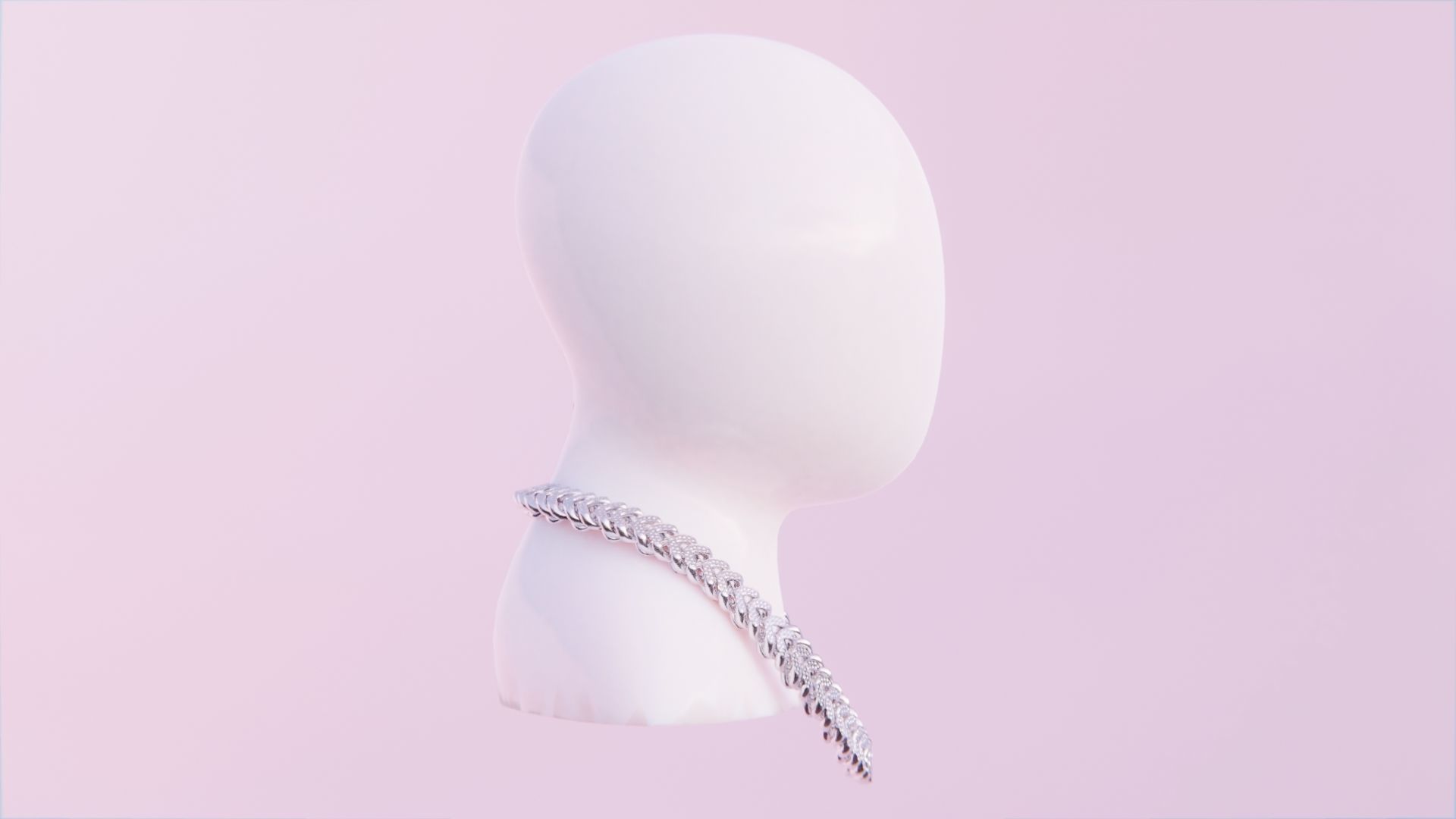 Interlocking Diamond Link Chain Low-poly 3D model_4